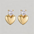 Gold Heart Stud Earrings - Shopdayla Wholesale - #8882