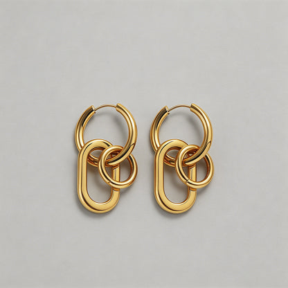 Dual Interlocking Hoop Earring - Shopdayla Wholesale - #0386