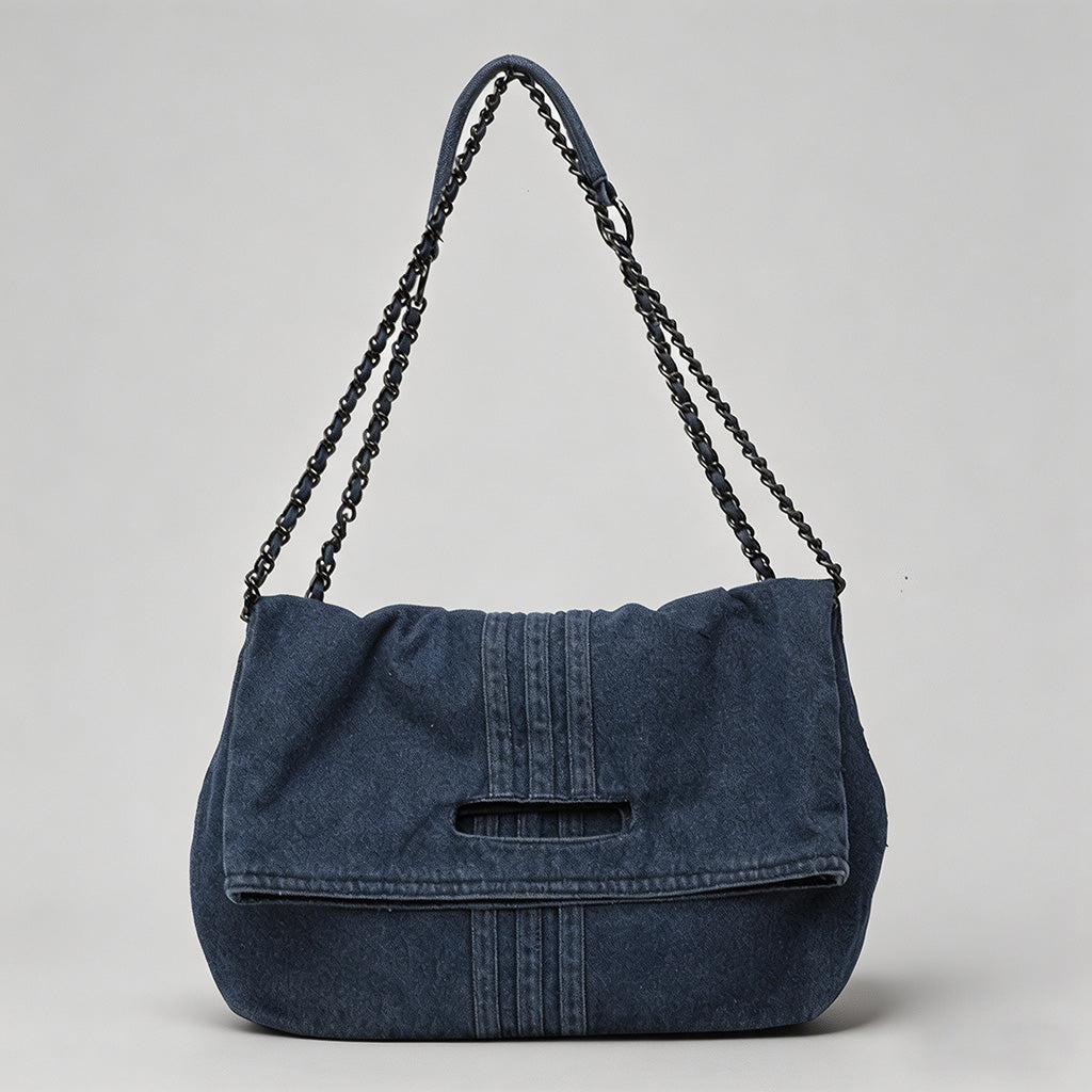 Vintage Denim Chain Shoulder T - Shopdayla Wholesale - #2322