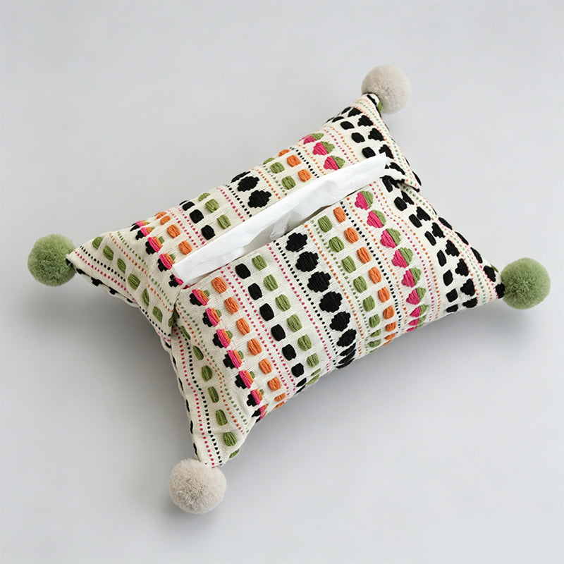 Dopamine Knit Pom Pom Tissue Storage Box