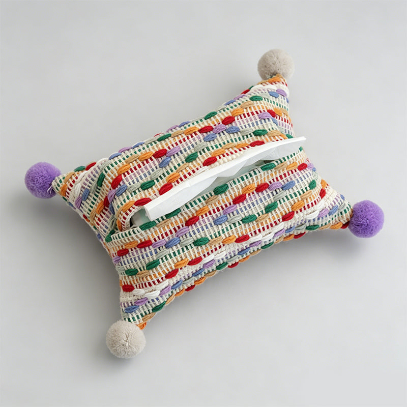 Dopamine Knit Pom Pom Tissue Storage Box
