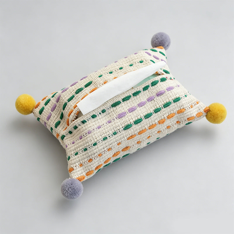 Dopamine Knit Pom Pom Tissue Storage Box