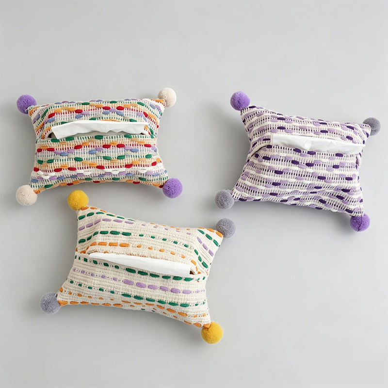 Dopamine Knit Pom Pom Tissue Storage Box