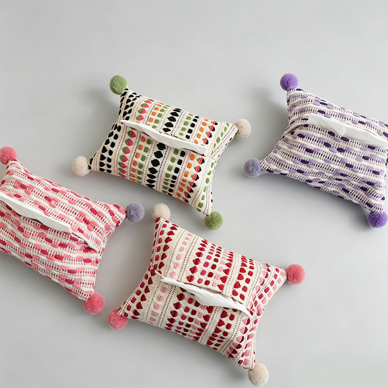Dopamine Knit Pom Pom Tissue Storage Box