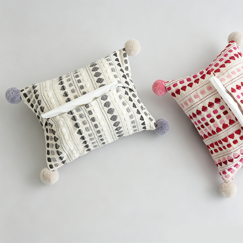 Dopamine Knit Pom Pom Tissue Storage Box