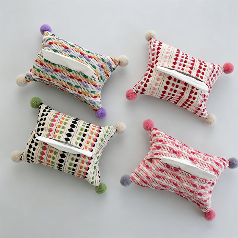 Dopamine Knit Pom Pom Tissue Storage Box