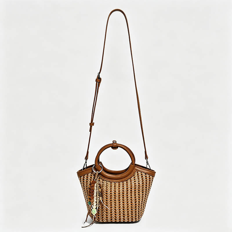 Vintage Woven Bucket Basket Ba - Shopdayla Wholesale - #2674