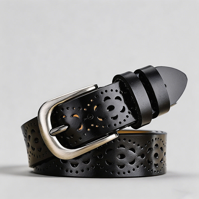 Pin Buckle Hollow-Out PU Leath - Shopdayla Wholesale - #8546