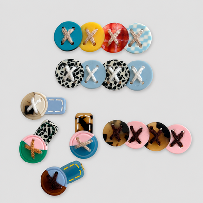 Creative Button Pattern Hair Clip