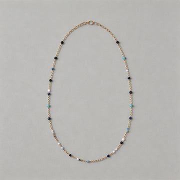 Beaded Gold Chain Choker Necklace