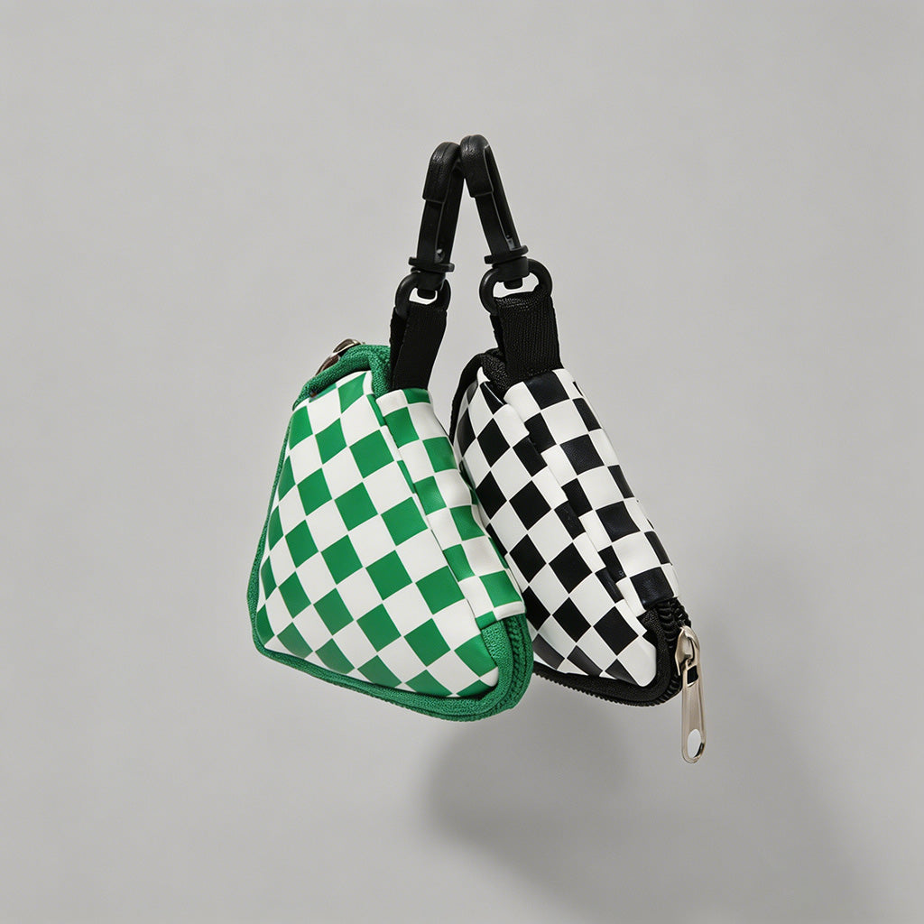 Checkered Triangle Coin Pouch - Shopdayla Wholesale - #5458