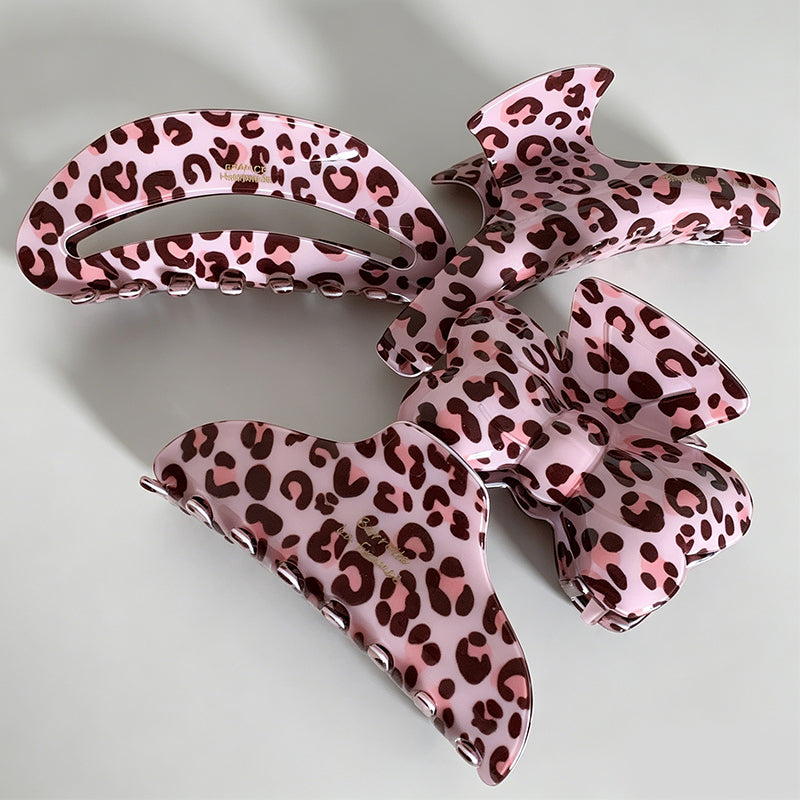 Sweet Cool Pink Leopard Bow Ha - Shopdayla Wholesale - #8562