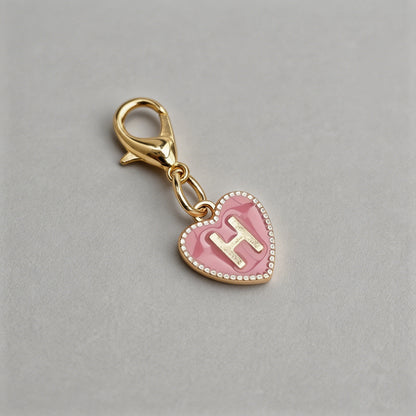 Heart Initial Keychain Charm - Shopdayla Wholesale - #9810