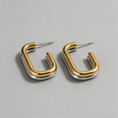 Two-Tone Gold & Silver Square - Shopdayla Wholesale - #0162