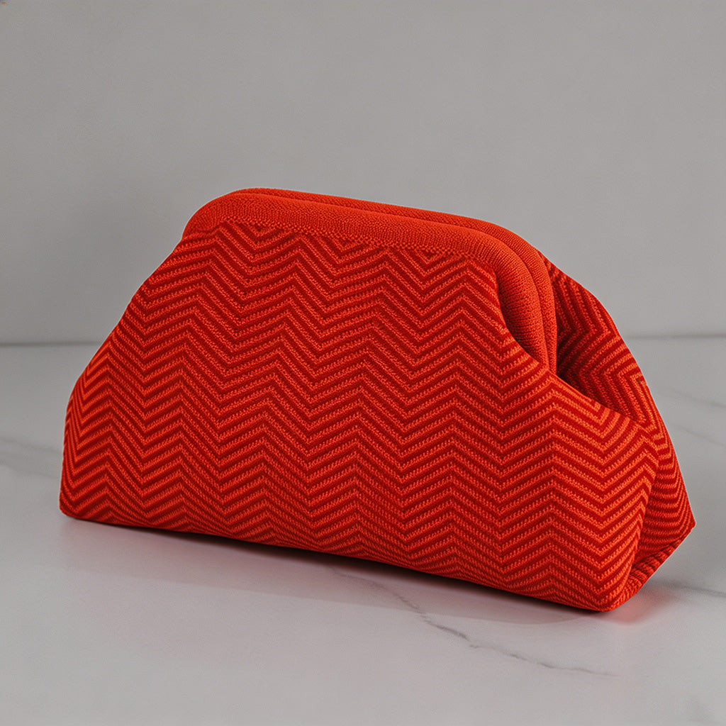 Block Striped Knit Cloud Bag