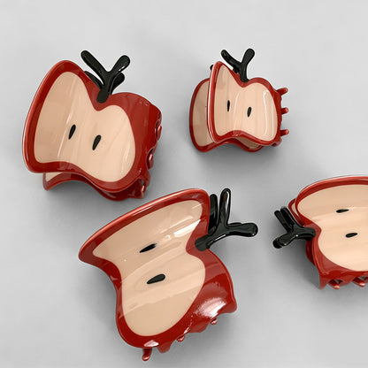 Vibrant Red Apple Claw Clip