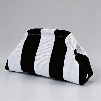 Block Striped Knit Cloud Bag - Shopdayla Wholesale - #4546