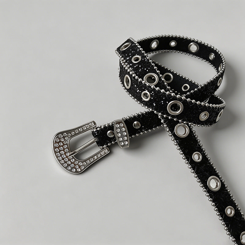 Rhinestone Glitter PU Belt - Shopdayla Wholesale - #9810