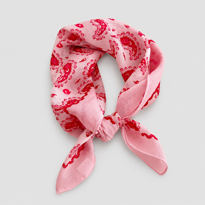 Red Tone Floral Square Scarf - Shopdayla Wholesale - #7026
