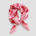 Red Tone Floral Square Scarf - Shopdayla Wholesale - #7026