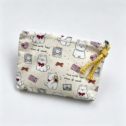 Everyday Puppy Print Fabric Pouch