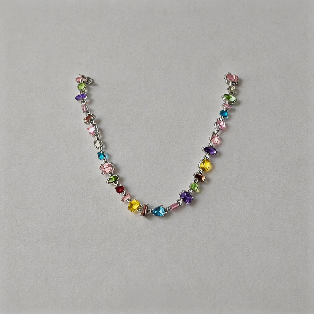 Multicolor Gemstone Tennis Bra - Shopdayla Wholesale - #3154