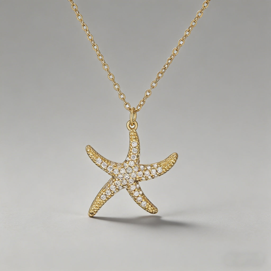 Sea Star & Shell Pendant Neckl - Shopdayla Wholesale - #6626