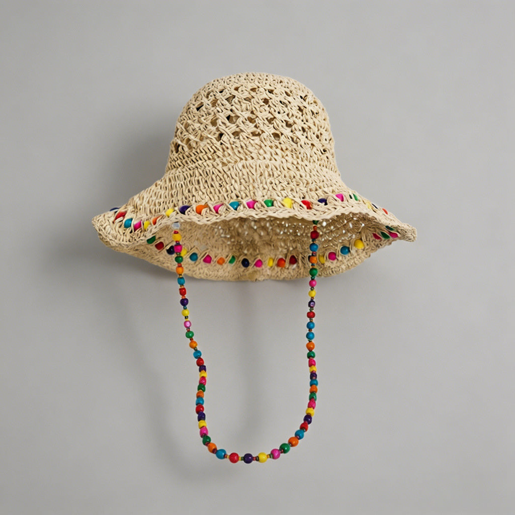 Beaded Straw Sun Hat - Shopdayla Wholesale - #4514