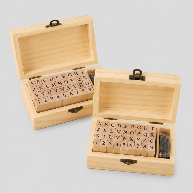 Wooden Alphabet & Number Stamp - Shopdayla Wholesale - #7314