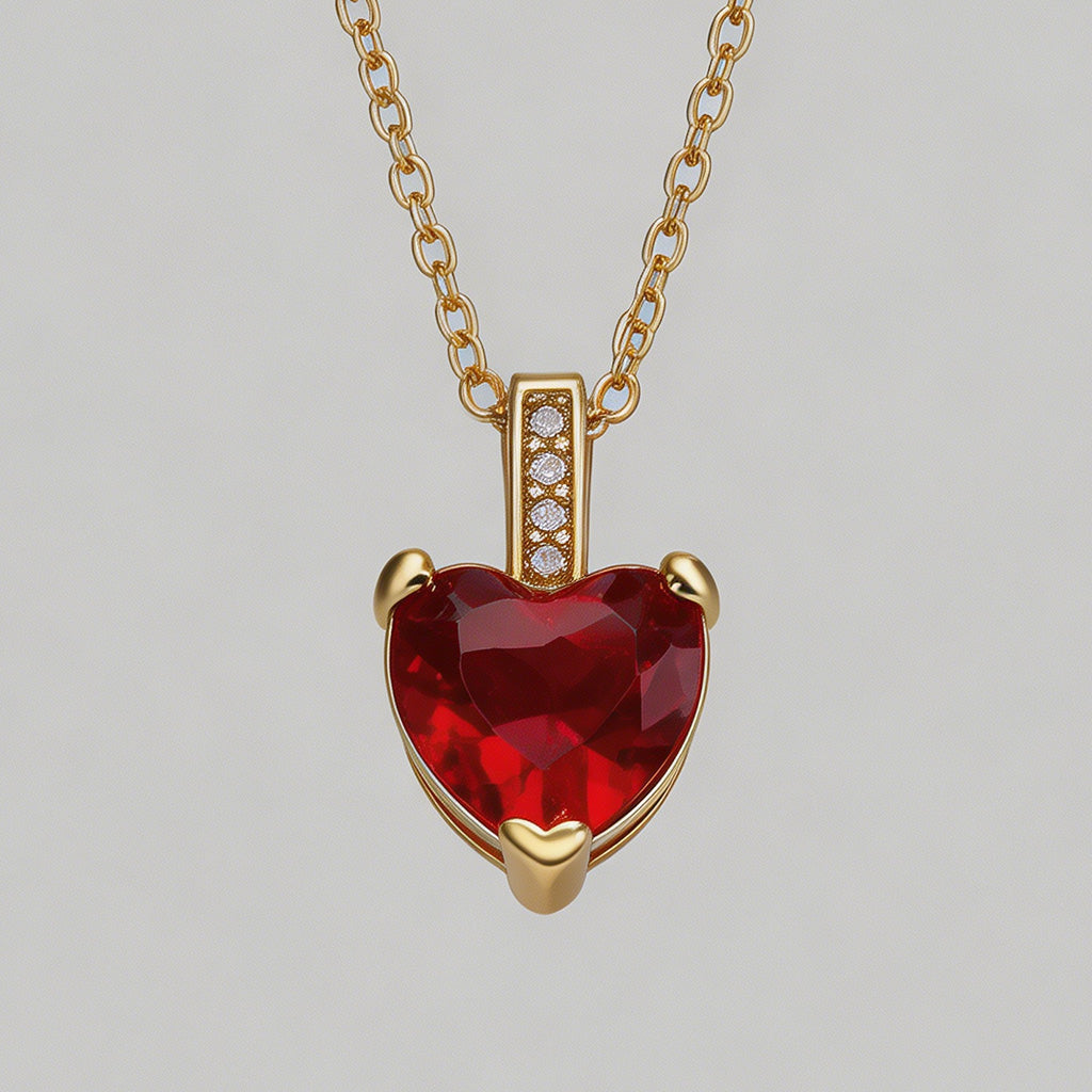 Heart-Shaped Multi-Color CZ Pe - Shopdayla Wholesale - #3634