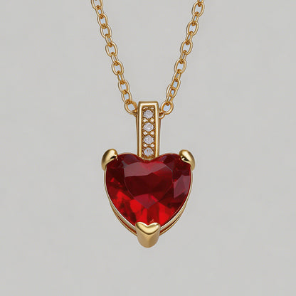 Heart-Shaped Multi-Color CZ Pe - Shopdayla Wholesale - #3634