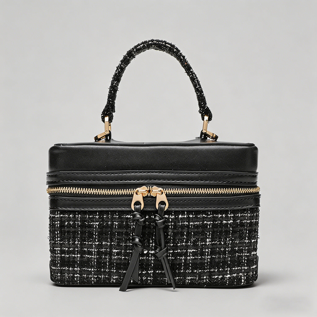 Tweed Boxy Handle  Bag - Shopdayla Wholesale - #3778