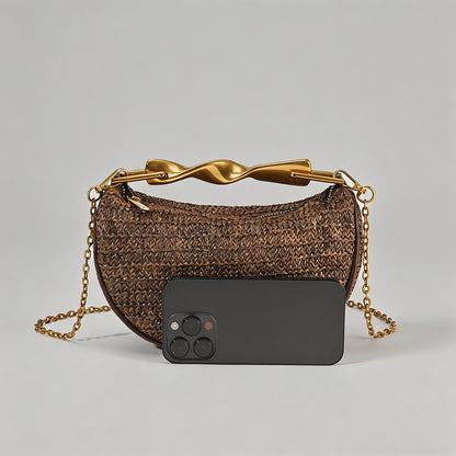 Vintage Straw Crescent Bag - Shopdayla Wholesale - #5890