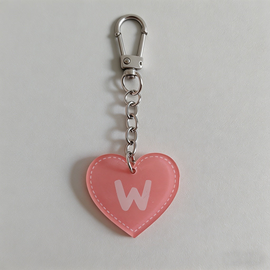 Pink Heart Acrylic Letter Keyc - Shopdayla Wholesale - #0898