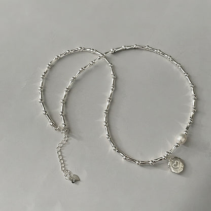 Silver Bead & Pearl Heart Char - Shopdayla Wholesale - #2850