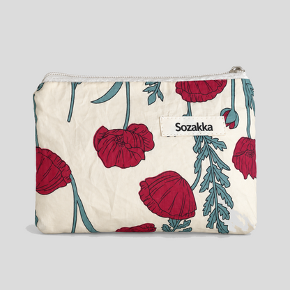 Floral Print Zipper Storage Pouches