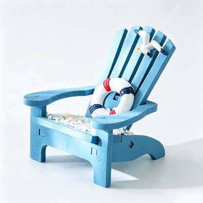 Mini Wooden Beach Chair Figurine