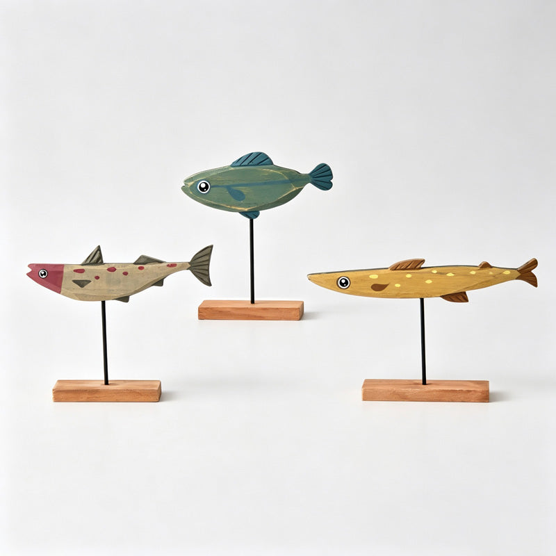 Wooden Fish Tabletop Figurine
