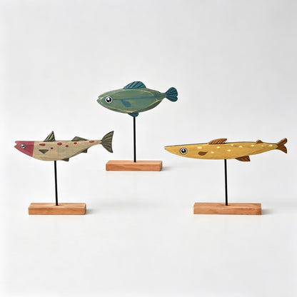Wooden Fish Tabletop Figurine