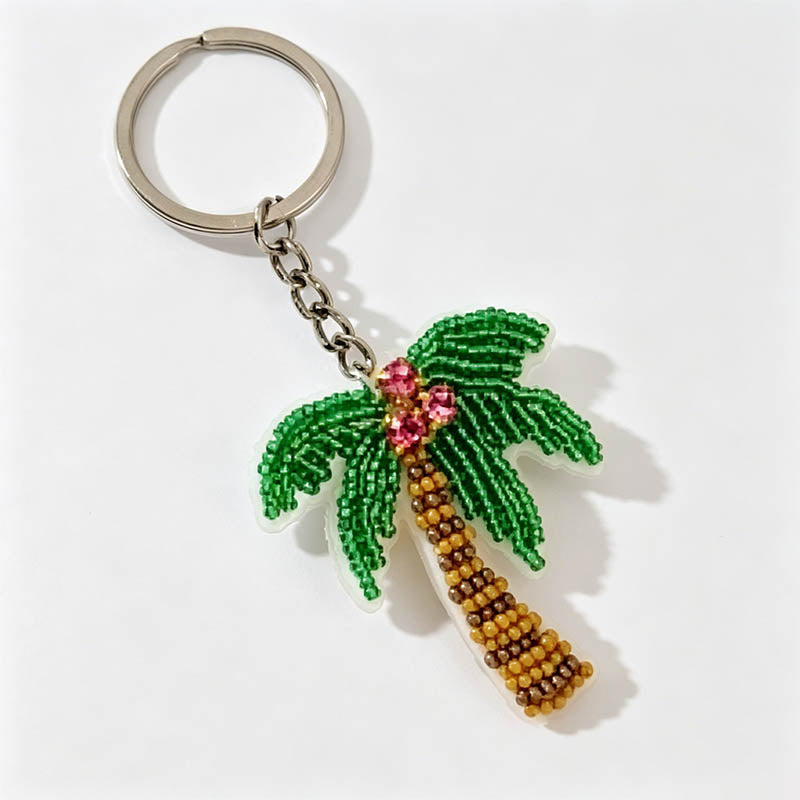Beaded Palm Tree Keychain Bag - Shopdayla Wholesale - #6482