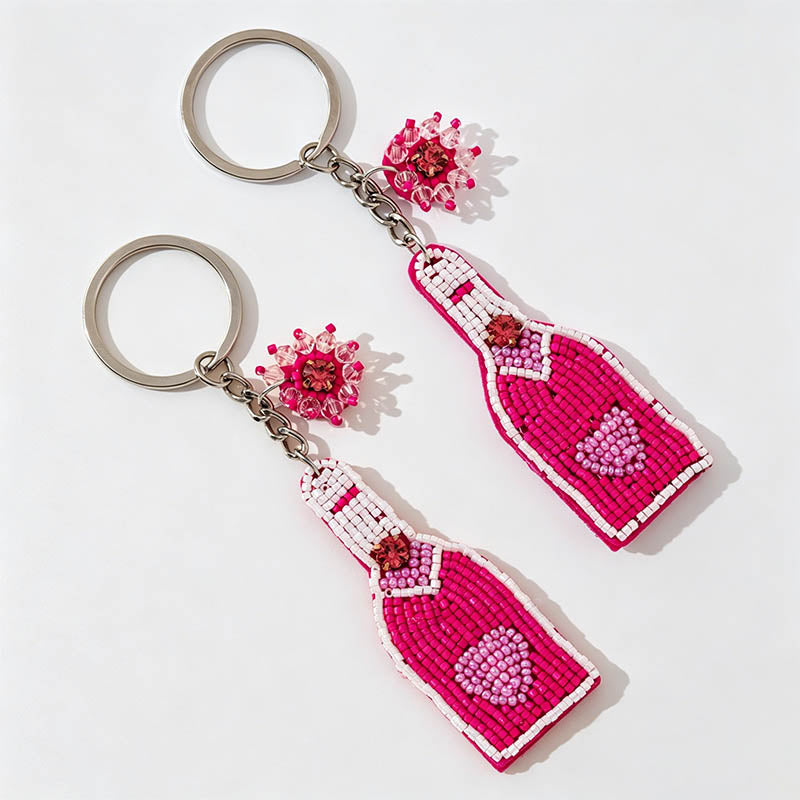 Beaded Wine Bottle Keychain Ba - Shopdayla Wholesale - #7298