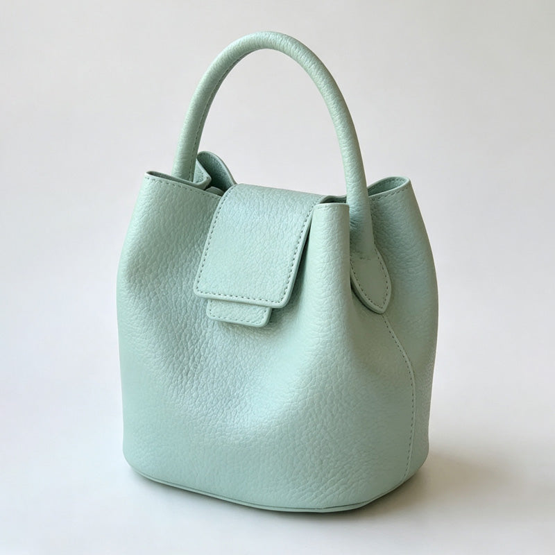 Flip Cover Handle Bucket Bag