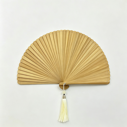 Solid Bamboo Shell Shaped Folding Fan