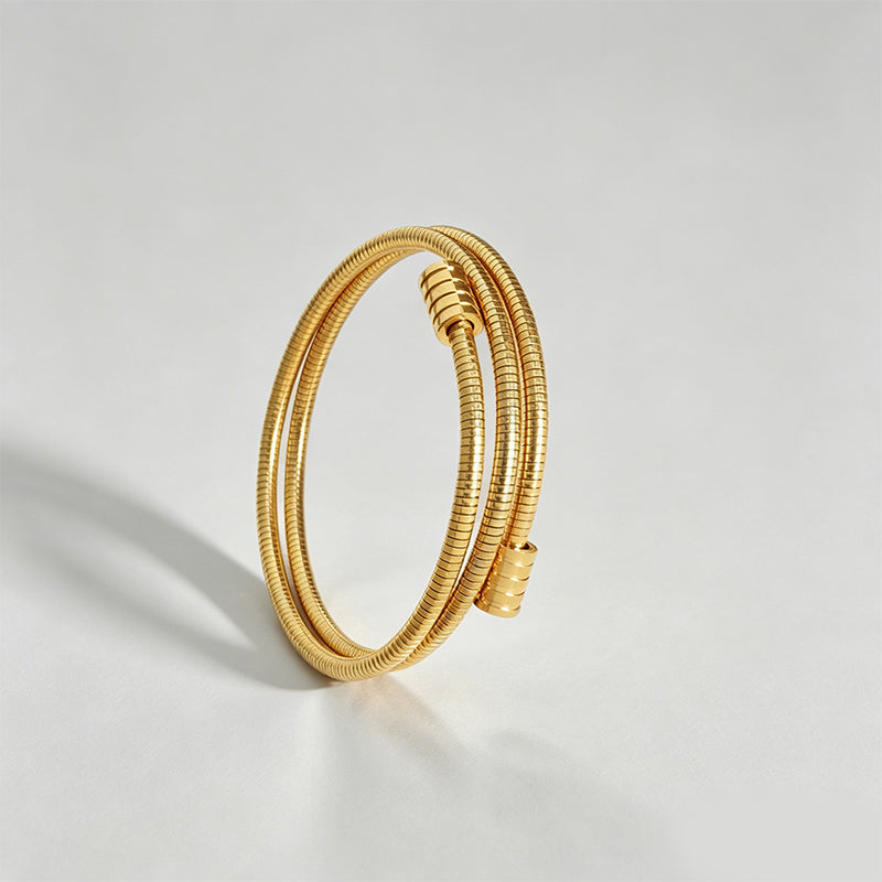 Minimalist Multi-layer Snake Chain Open Cuff Bracelet