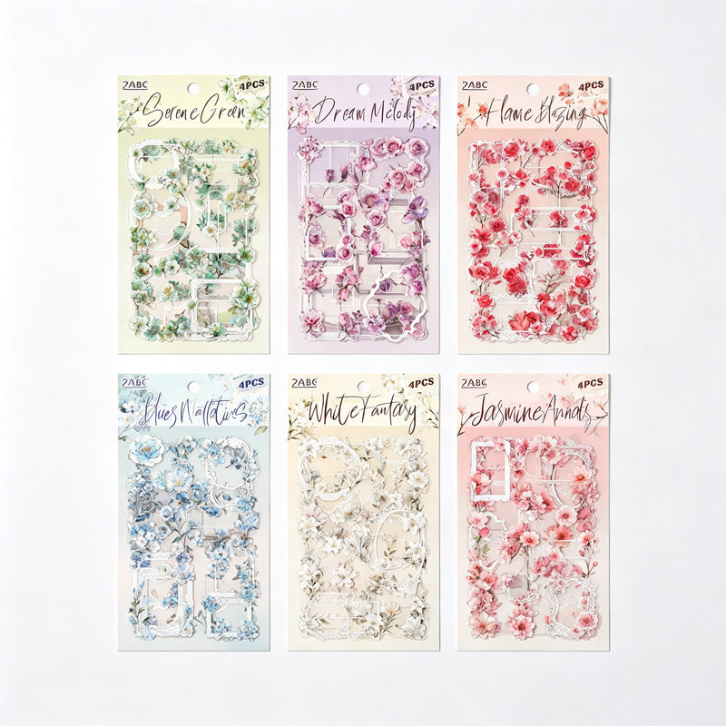 PET Floral Frame Stickers