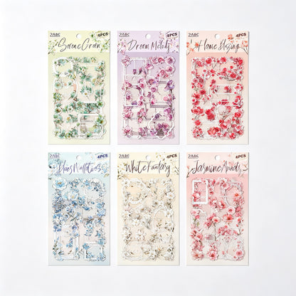PET Floral Frame Stickers