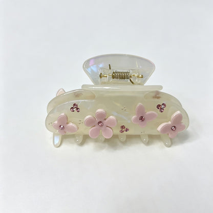 Flower Butterfly Rhinestone Claw Clips