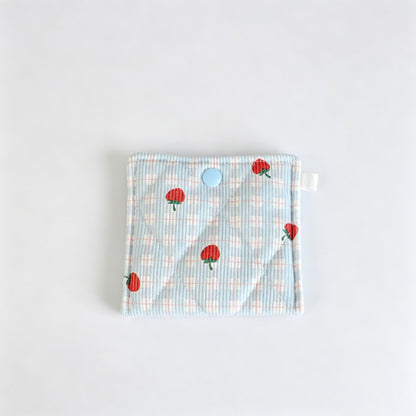 Corduroy Printed Square Storage Pouch