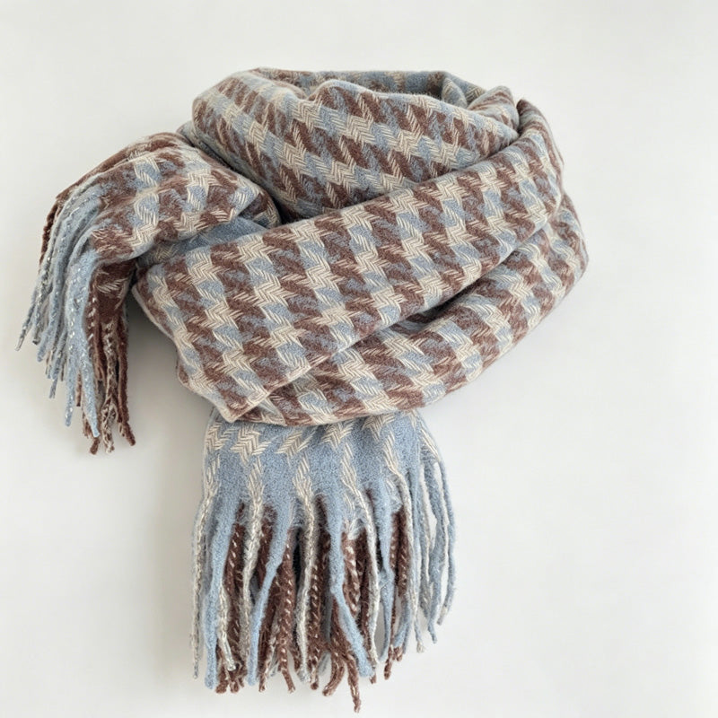Houndstooth Fringe Scarf