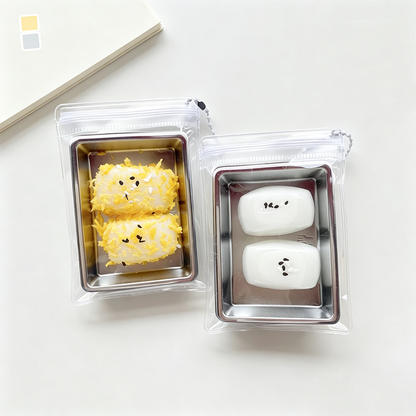 Steamed Bun Plate Squeeze Toy Charm